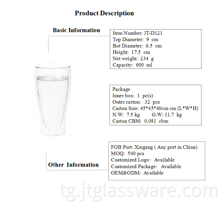 High Borosilicate Coffee Cups